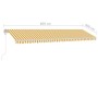 Toldo automático LED sensor de viento amarillo blanco 600x300cm de , Toldos - Ref: Foro24-3069613, Precio: 900,52 €, Descuent...