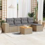 Gartensofa-Set mit Kissen, 6-teilig, beiges synthetisches Rattan von , Gartensets - Ref: Foro24-3225422, Preis: 400,53 €, Rab...