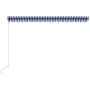 Awning with LED and wind sensor blue and white 300x250 cm by , Awnings - Ref: Foro24-3051279, Price: 391,48 €, Discount: %