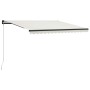 Manual retractable awning with cream LED 400x300 cm by , Awnings - Ref: Foro24-3055228, Price: 391,85 €, Discount: %