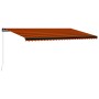 Toldo manual retráctil con luz LED naranja y marrón 600x300 cm de , Toldos - Ref: Foro24-3055237, Precio: 486,67 €, Descuento: %