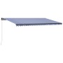 Toldo manual retráctil azul y blanco 600x300 cm de , Toldos - Ref: Foro24-3055199, Precio: 516,20 €, Descuento: %