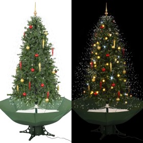 Weihnachtsbaum mit Schnee mit Sockel aus grünem Regenschirm 190 cm von vidaXL, Weihnachtsbäume - Ref: Foro24-284337, Preis: 1...