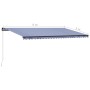 Retractable manual awning in blue and white, 600x300 cm. by , Awnings - Ref: Foro24-3055199, Price: 516,20 €, Discount: %