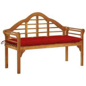 Queen garden bench with cushion solid acacia wood 135 cm by , garden benches - Ref: Foro24-3061425, Price: 221,99 €, Discount: %