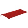 Banco Batavia de teca maciza con cojín rojo 120 cm de , Bancos de jardín - Ref: Foro24-3062175, Precio: 210,99 €, Descuento: %