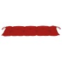 Banco Batavia de teca maciza con cojín rojo 120 cm de , Bancos de jardín - Ref: Foro24-3062175, Precio: 210,99 €, Descuento: %