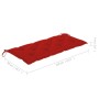 Banco Batavia de teca maciza con cojín rojo 120 cm de , Bancos de jardín - Ref: Foro24-3062175, Precio: 210,99 €, Descuento: %