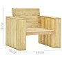 Silla de jardín y cojines de hojas madera de pino impregnada de , Sillas de jardín - Ref: Foro24-3065753, Precio: 160,77 €, D...