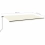 Manual retractable awning with cream LED light 600x350 cm by , Awnings - Ref: Foro24-3069242, Price: 614,90 €, Discount: %