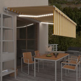 Automatic awning, LED lights, and yellow wind sensor 5x3m by , Awnings - Ref: Foro24-3069353, Price: 731,60 €, Discount: %