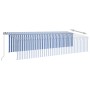 Manual retractable awning with blind and blue and white LED 6x3 m by , Awnings - Ref: Foro24-3069481, Price: 633,93 €, Discou...