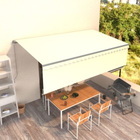 Manual retractable awning with cream blinds 5x3 m by , Awnings - Ref: Foro24-3069457, Price: 414,85 €, Discount: %