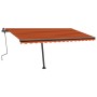 Retractable manual awning with orange and brown LED lights 400x300 cm by , Awnings - Ref: Foro24-3069745, Price: 482,75 €, Di...