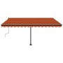 Retractable manual awning with orange and brown LED lights 400x300 cm by , Awnings - Ref: Foro24-3069745, Price: 482,75 €, Di...