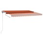 Retractable manual awning with orange and brown LED lights 400x300 cm by , Awnings - Ref: Foro24-3069745, Price: 482,75 €, Di...