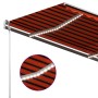 Retractable manual awning with orange and brown LED lights 400x300 cm by , Awnings - Ref: Foro24-3069745, Price: 482,75 €, Di...