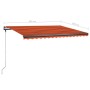 Retractable manual awning with orange and brown LED lights 400x300 cm by , Awnings - Ref: Foro24-3069745, Price: 482,75 €, Di...