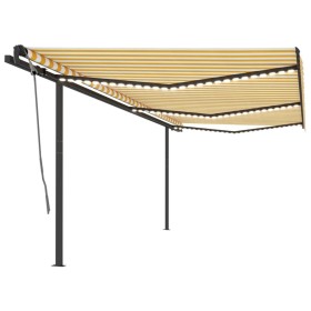 Manual retractable awning with yellow and white LED 6x3.5 m by , Awnings - Ref: Foro24-3070283, Price: 763,57 €, Discount: %