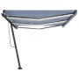 Toldo retráctil manual con luz LED azul y blanco 600x300 cm de , Toldos - Ref: Foro24-3069801, Precio: 716,07 €, Descuento: %