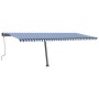 Toldo de pie retráctil manual azul y blanco 600x350 cm de , Toldos - Ref: Foro24-3069876, Precio: 696,09 €, Descuento: %