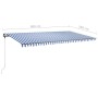 Toldo de pie retráctil manual azul y blanco 600x350 cm de , Toldos - Ref: Foro24-3069876, Precio: 696,09 €, Descuento: %