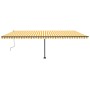 Yellow and white manual retractable foot awning 600x300 cm by , Awnings - Ref: Foro24-3069798, Price: 600,91 €, Discount: %