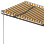 Toldo de pie retráctil manual amarillo y blanco 450x300 cm de , Toldos - Ref: Foro24-3069758, Precio: 424,14 €, Descuento: %