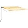 Yellow and white manual retractable foot awning 450x300 cm by , Awnings - Ref: Foro24-3069758, Price: 424,14 €, Discount: %