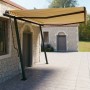 Toldo manual retráctil con postes amarillo y blanco 4,5x3 m de , Toldos - Ref: Foro24-3070158, Precio: 483,01 €, Descuento: %