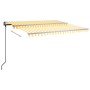 Manual retractable awning with yellow and white poles 4.5x3 m by , Awnings - Ref: Foro24-3070158, Price: 483,01 €, Discount: %