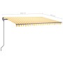 Manual retractable awning with yellow and white poles 4.5x3 m by , Awnings - Ref: Foro24-3070158, Price: 483,01 €, Discount: %