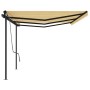 Toldo retráctil manual con postes amarillo y blanco 6x3 m de , Toldos - Ref: Foro24-3070198, Precio: 642,95 €, Descuento: %