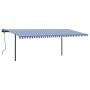 Manual retractable awning with blue and white poles 6x3.5 m by , Awnings - Ref: Foro24-3070276, Price: 718,28 €, Discount: %