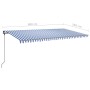 Manual retractable awning with blue and white poles 6x3.5 m by , Awnings - Ref: Foro24-3070276, Price: 718,28 €, Discount: %