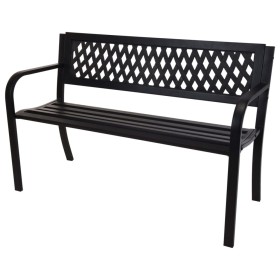 ProGarden Black steel bench 119x50x75 cm by ProGarden, garden benches - Ref: Foro24-436173, Price: 118,99 €, Discount: %