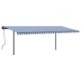 Toldo retráctil manual con luz LED azul y blanco 6x3,5 m de , Toldos - Ref: Foro24-3070281, Precio: 749,38 €, Descuento: %