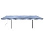 Manual retractable awning with blue and white LED light 6x3.5 m by , Awnings - Ref: Foro24-3070281, Price: 749,38 €, Discount: %