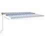 Manual retractable awning with blue and white LED light 6x3.5 m by , Awnings - Ref: Foro24-3070281, Price: 749,38 €, Discount: %