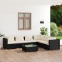 Set de muebles de jardín 7 pzas y cojines ratán sintético negro de , Conjuntos de jardín - Ref: Foro24-3101727, Precio: 736,9...