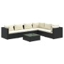 Set de muebles de jardín 7 pzas y cojines ratán sintético negro de , Conjuntos de jardín - Ref: Foro24-3101727, Precio: 736,9...