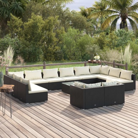 Garden furniture set 13 pieces black synthetic rattan cushions by , Garden sets - Ref: Foro24-3102095, Price: 1,00 €, Discoun...