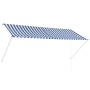 Retractable awning 300x150 cm blue and white by , Awnings - Ref: Foro24-143749, Price: 63,00 €, Discount: %