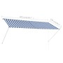 Retractable awning 300x150 cm blue and white by , Awnings - Ref: Foro24-143749, Price: 63,00 €, Discount: %