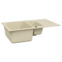 Fregadero de cocina de granito de dos senos beige de , Fregaderos - Ref: Foro24-151931, Precio: 218,61 €, Descuento: %