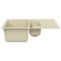 Fregadero de cocina de granito de dos senos beige de , Fregaderos - Ref: Foro24-151931, Precio: 218,61 €, Descuento: %