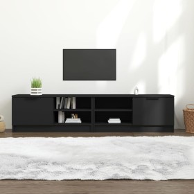 TV cabinet 2 pieces black plywood 80x35x36.5 cm by , TV Furniture - Ref: Foro24-811469, Price: 104,36 €, Discount: %