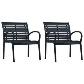 Garden chairs 2 units steel and black WPC by , Garden chairs - Ref: Foro24-47939, Price: 214,45 €, Discount: %