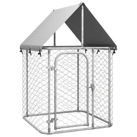 Outdoor kennel with roof 100x100x150 cm by , Dog kennels and fences - Ref: Foro24-171495, Price: 84,78 €, Discount: %