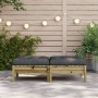 Garden stools with cushions 2 pcs impregnated pine wood by , Modular outdoor sofas - Ref: Foro24-838172, Price: 127,45 €, Dis...